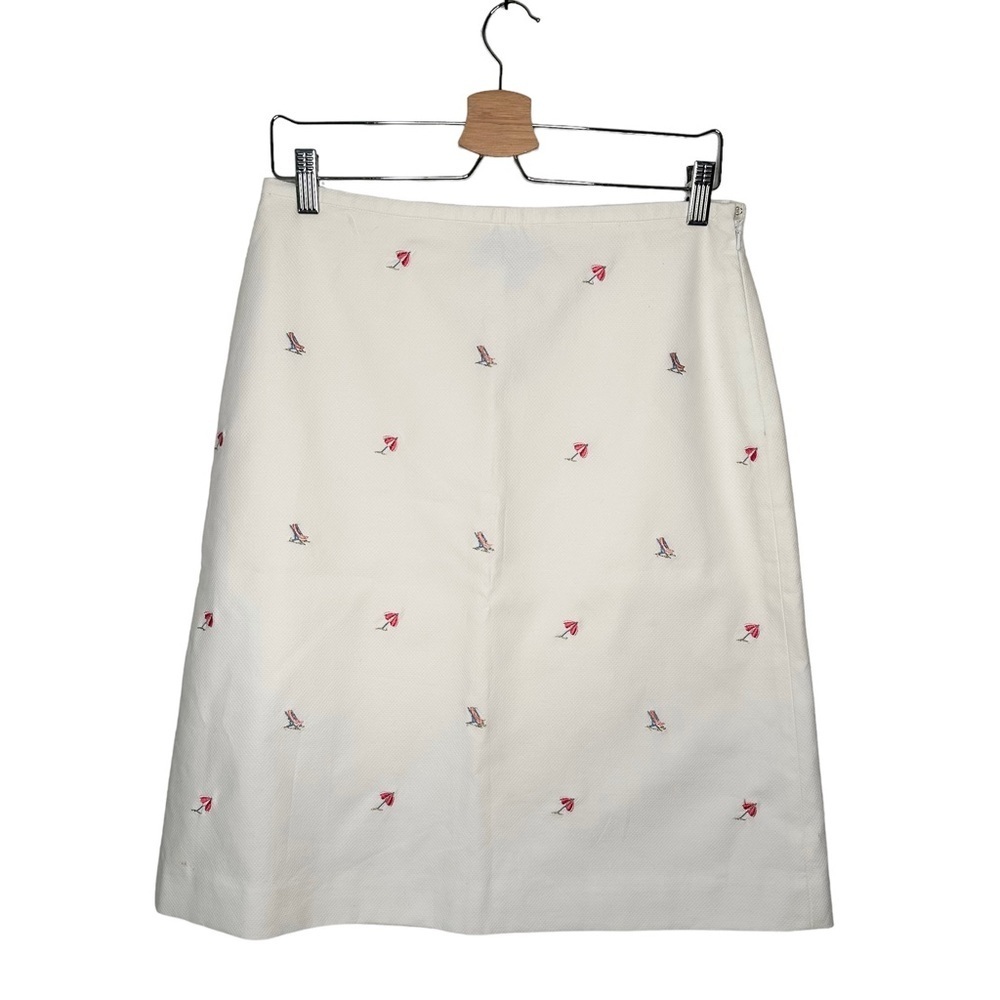 346 Brooks Brothers | White Beach Novelty A-line Skirt Size 8
